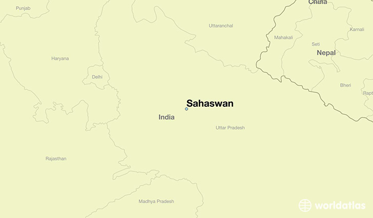 map showing the location of Sahaswan