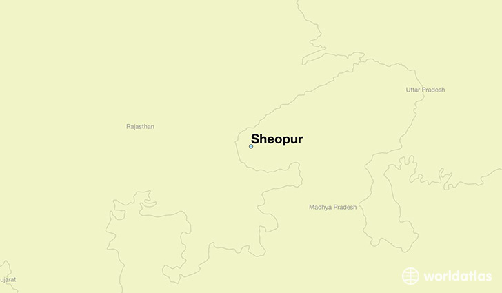map showing the location of Sheopur
