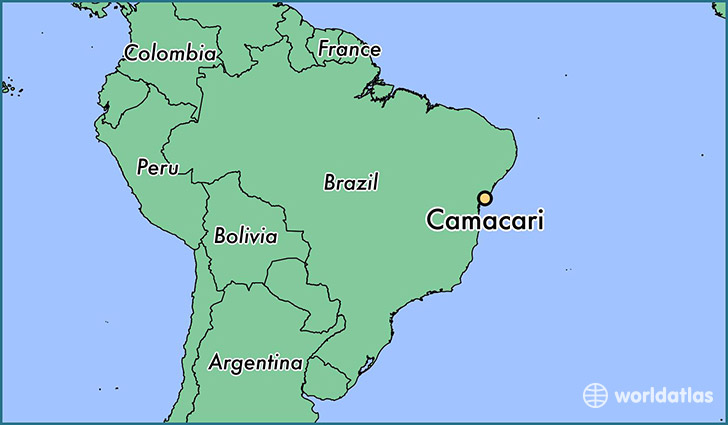map showing the location of Camacari