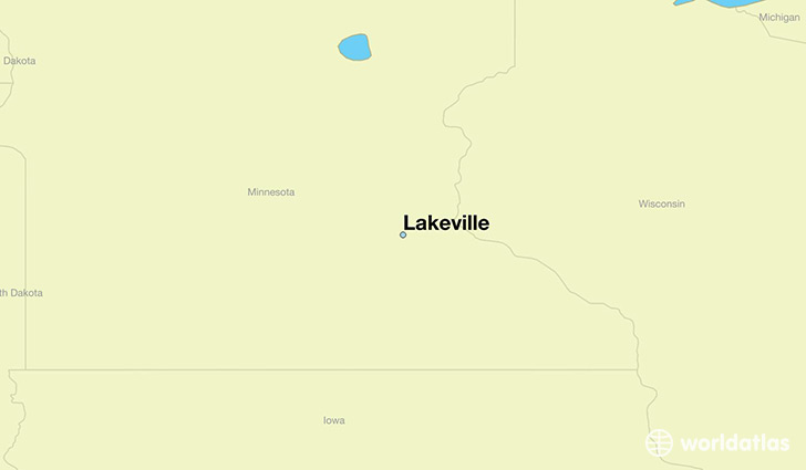 map showing the location of Lakeville