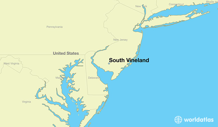 map showing the location of South Vineland