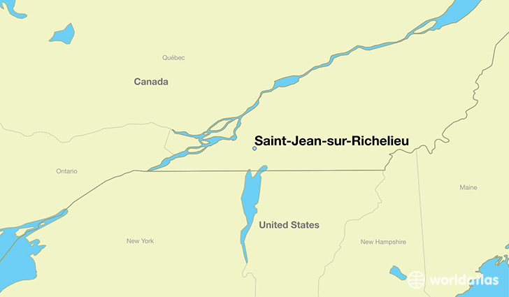 map showing the location of Saint-Jean-sur-Richelieu