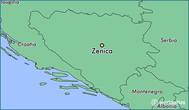 map showing the location of Zenica