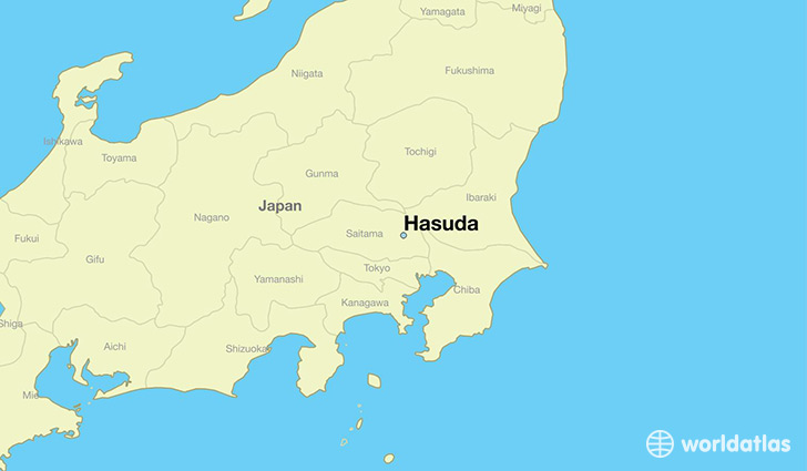 map showing the location of Hasuda