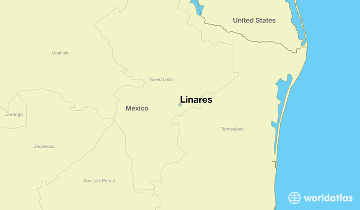 map showing the location of Linares