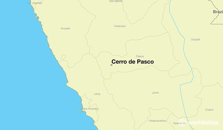 map showing the location of Cerro de Pasco