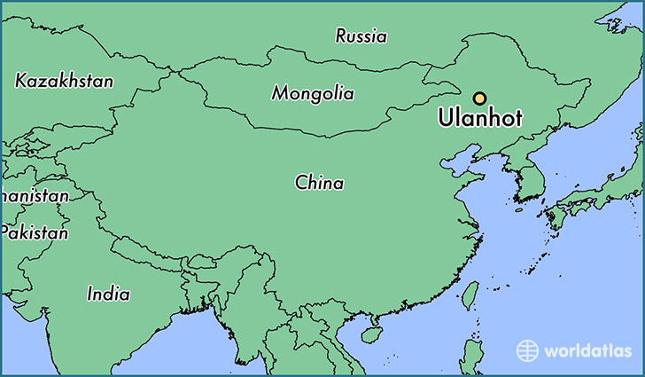 map showing the location of Ulanhot