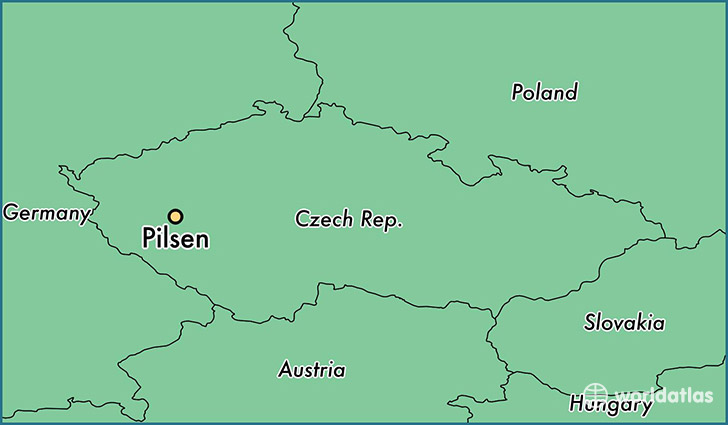 map showing the location of Pilsen