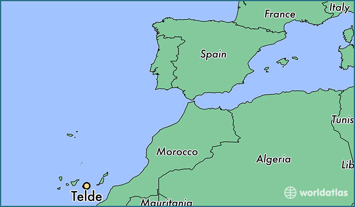 map showing the location of Telde