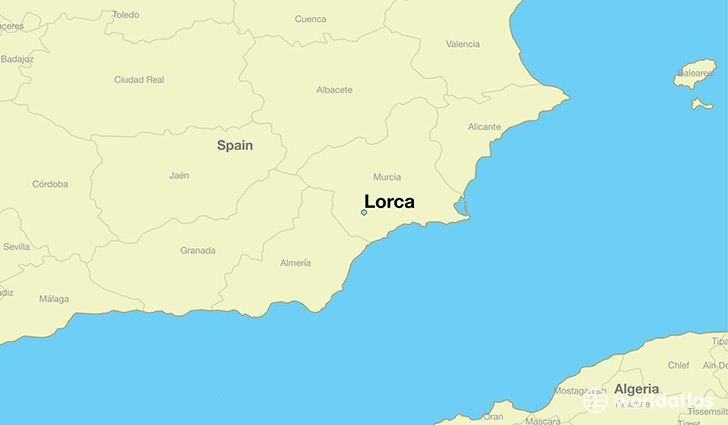 map showing the location of Lorca