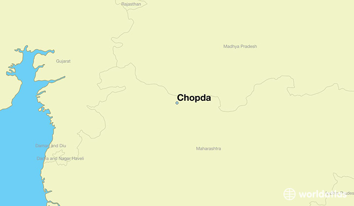 map showing the location of Chopda