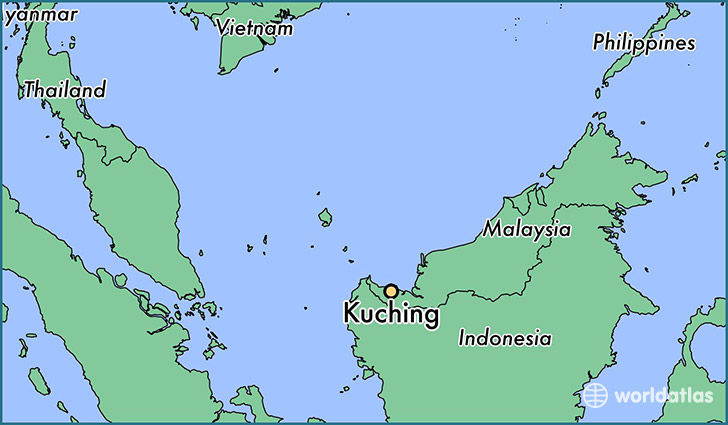 map showing the location of Kuching