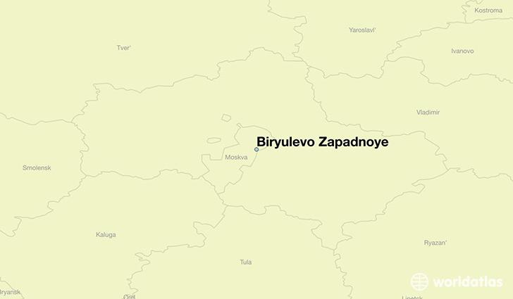map showing the location of Biryulevo Zapadnoye
