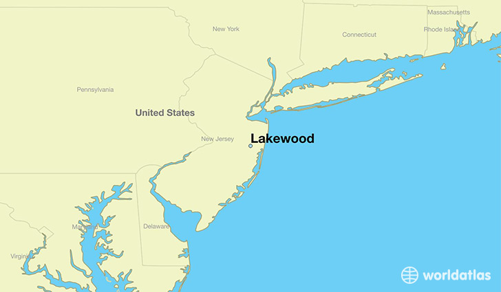 map showing the location of Lakewood