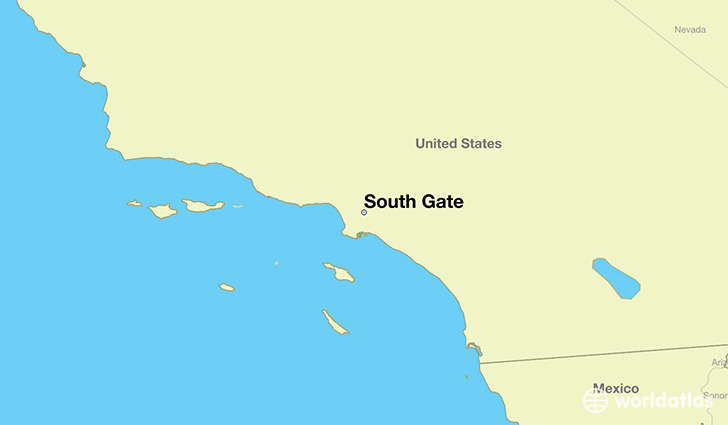 map showing the location of South Gate