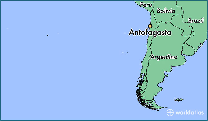 map showing the location of Antofagasta