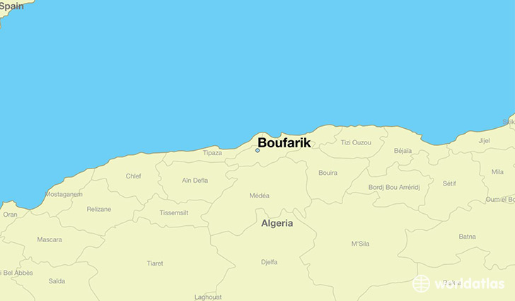 map showing the location of Boufarik