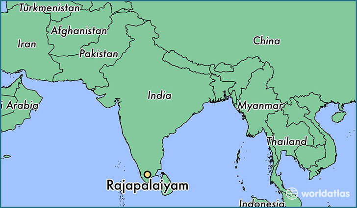 map showing the location of Rajapalaiyam