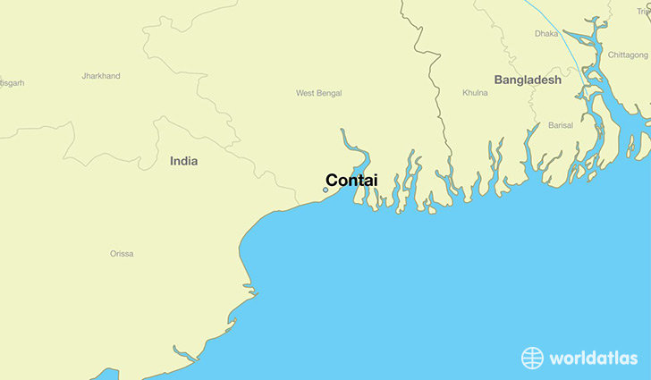 map showing the location of Contai