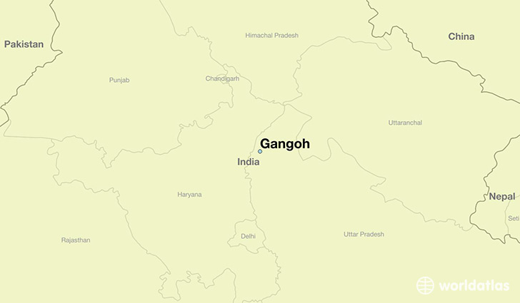 map showing the location of Gangoh