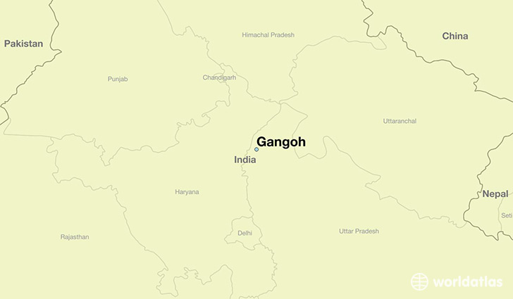 map showing the location of Gangoh