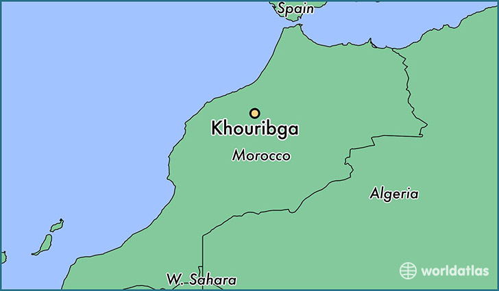 map showing the location of Khouribga