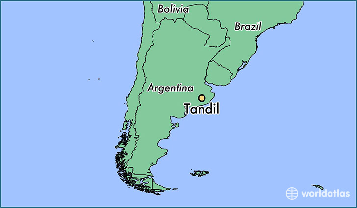 map showing the location of Tandil