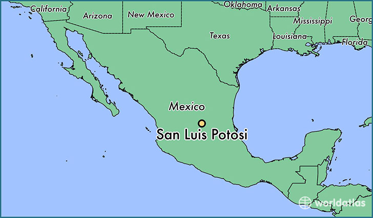 map showing the location of San Luis Potosi