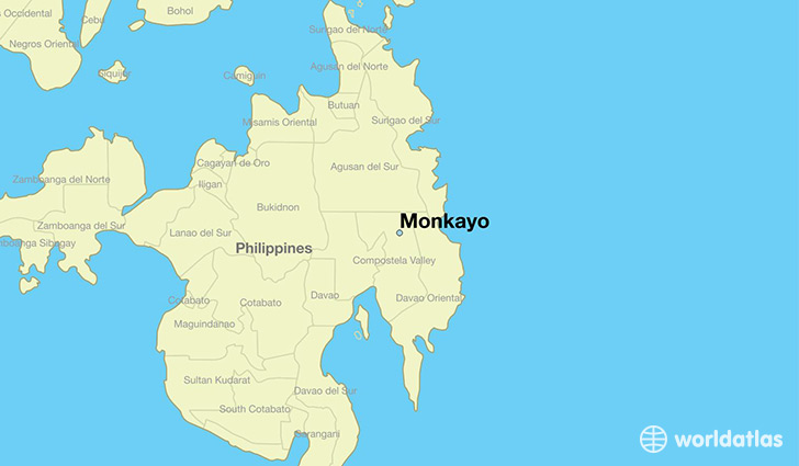 map showing the location of Monkayo