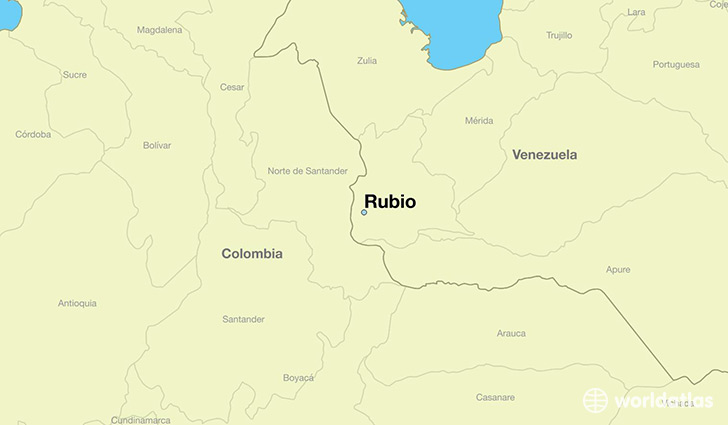 map showing the location of Rubio