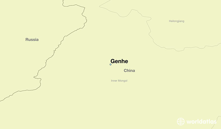 map showing the location of Genhe