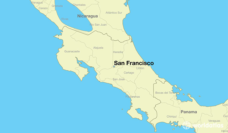 map showing the location of San Francisco