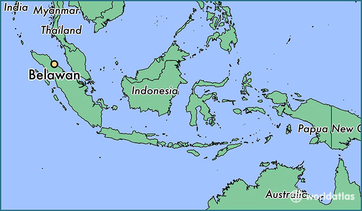 map showing the location of Belawan