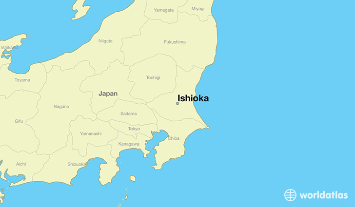 map showing the location of Ishioka