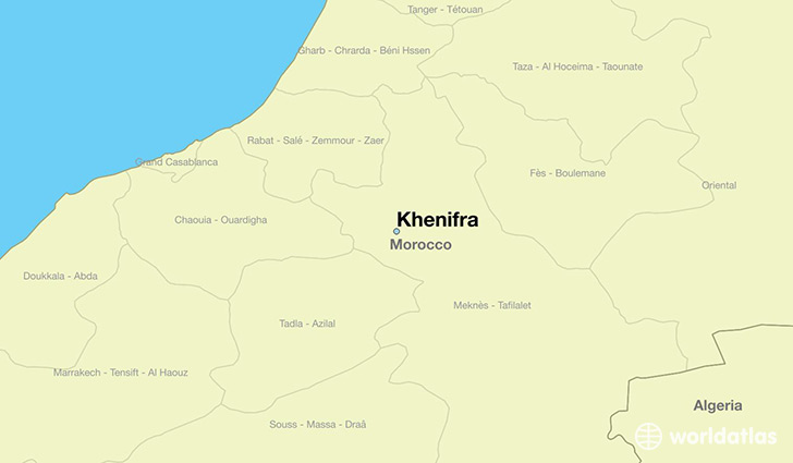 map showing the location of Khenifra
