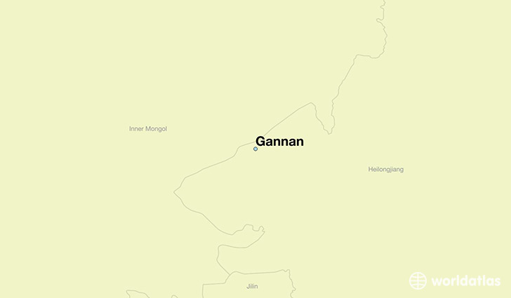 map showing the location of Gannan
