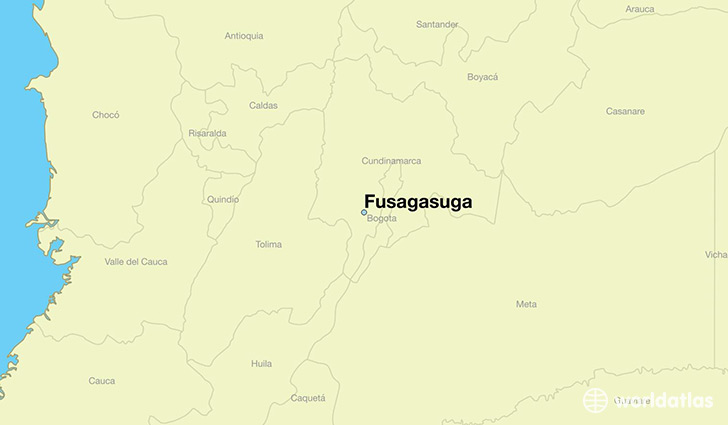 map showing the location of Fusagasuga
