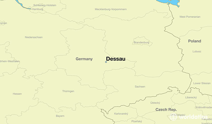 map showing the location of Dessau