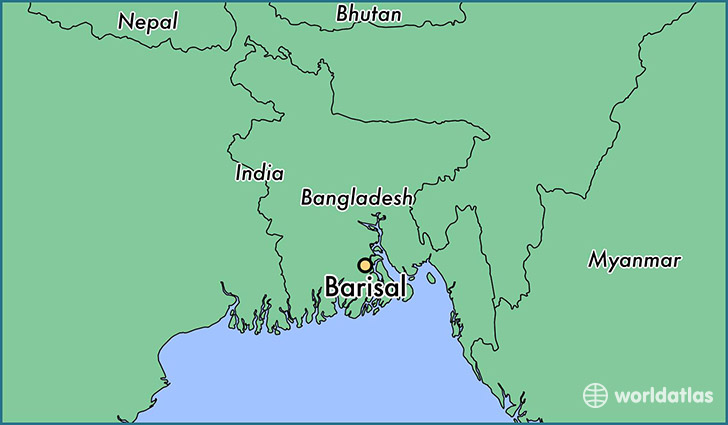 map showing the location of Barisal