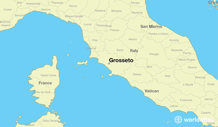 map showing the location of Grosseto