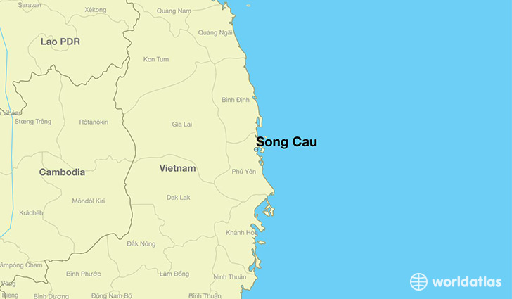 map showing the location of Song Cau