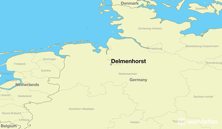 map showing the location of Delmenhorst