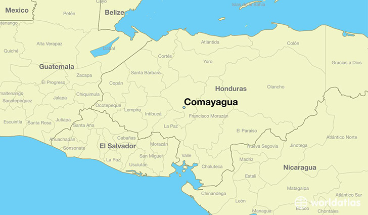 map showing the location of Comayagua