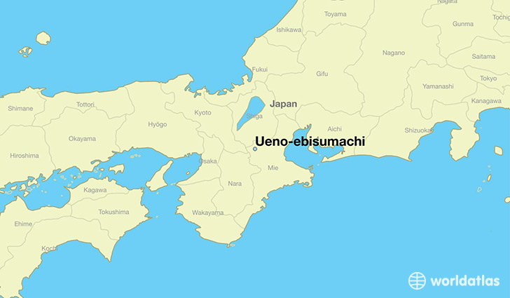 map showing the location of Ueno-ebisumachi