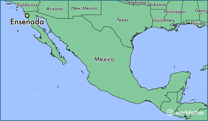 map showing the location of Ensenada