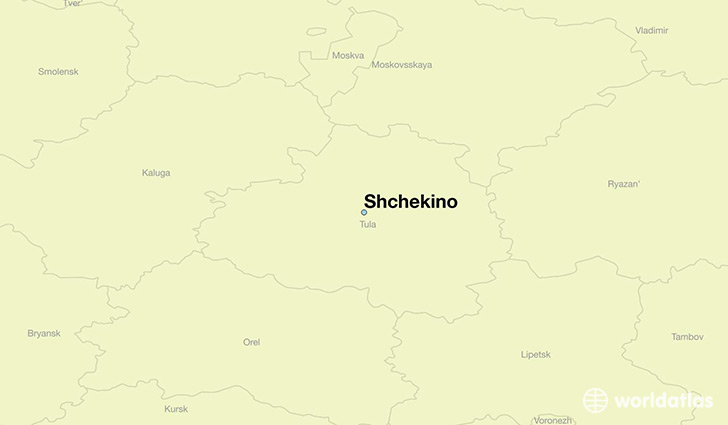 map showing the location of Shchekino