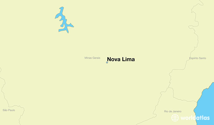map showing the location of Nova Lima