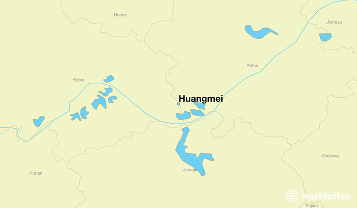 map showing the location of Huangmei