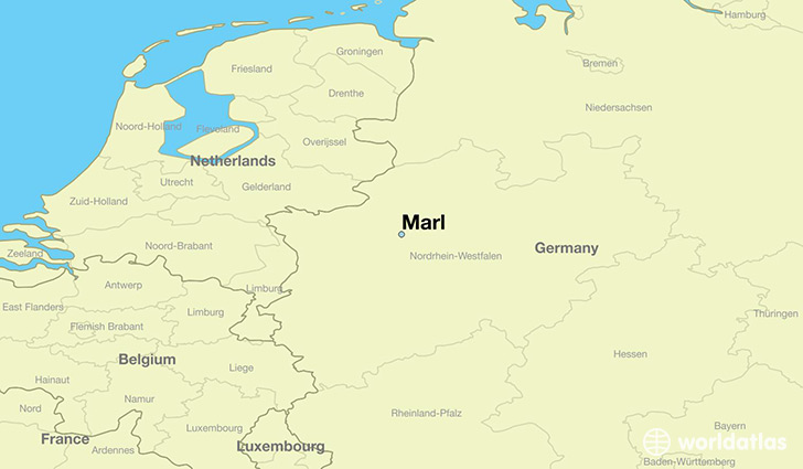 map showing the location of Marl