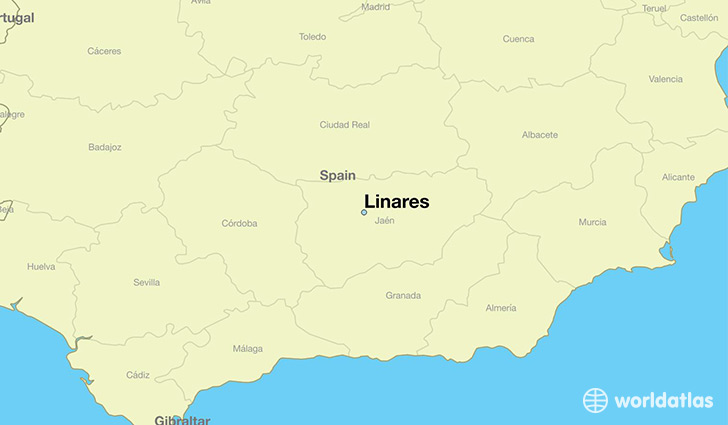 map showing the location of Linares
